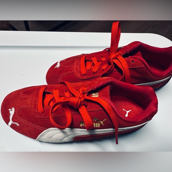 Puma Speedcat EUC Sneakers colorful Balletcore Red Suede Activewear Women’s sz 6 - Picture 3 of 13